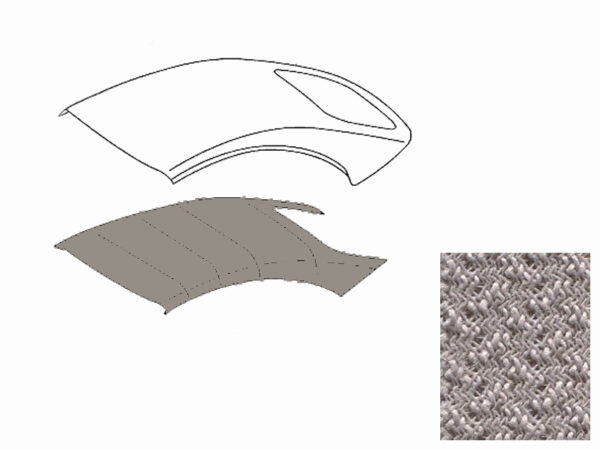 Mercedes E400/450/53 CABRIO (BS 238) headliner, produced in Brocade and comes with factory style retainers